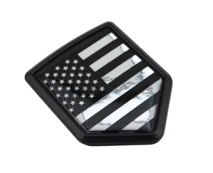 USA Black and Chrome Flag black Shield emblem Car bike Decal 3D Sticker - Imagen 1 de 9