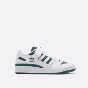 MENS ADIDAS FORUM LOW LEATHER TRAINERS - ALL UK SIZES - WHITE/COLLEGIATE GREEN. - Picture 1 of 7