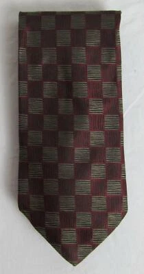 JOSEPH & FEISS CORBATA DE SEDA ROJA A CUADROS TOPO USADA EN EXCELENTE ESTADO DHT003 Foto 1 de 3