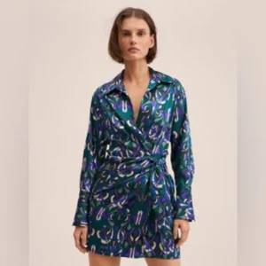 Mango- Multicolor Patterned Rap Dress Size 8 - Picture 1 of 7