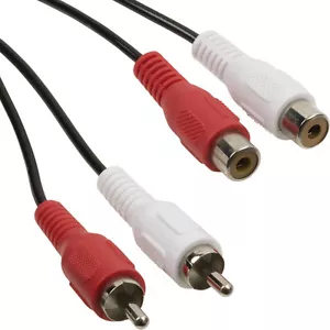 2m 2 RCA Male to Female Audio/Stereo Extension Cable Lead Phono Plug to Socket - Picture 1 of 1