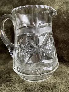 EDWARDIAN CLEAR CUT BEAUTIFUL GLASS JUG - Picture 1 of 4