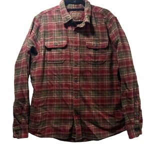 ORVIS Classic Collection Men  Lg  Rust Plaid  Heavyweight Flannel Shirt Jacket - Picture 1 of 15