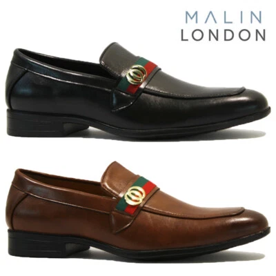 MENS SLIP ON CASUAL FORMAL LOAFERS SMART ITALIAN WEDDING OFFICE DRESS WORK SHOES - Image 1 of 4