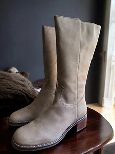 Nuevas botas de cuero Rockport midi marrón claro con cremallera lateral para mujer APW21141 TALLA 7M - Imagen 1 de 18
