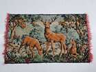 Vintage Velvet Deer Scene Wall Hanging Tapestry 86x53cm