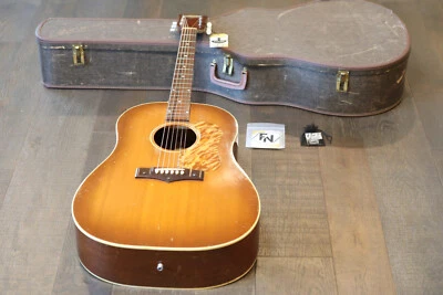 Vintage! 1950’s National 1155 Gibson J-45 Style Guitar w/ Brazilian Board + Case - Image 1 of 4