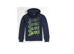 SUDADERA CON CAPUCHA PARA HOMBRE EMERICA EMERICA BLAKHA BLAKHA AZUL MARINO CON LOGOTIPO VERDE NUEVA $60 - Imagen 1 de 2