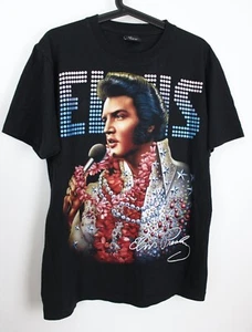 Increíble Camiseta ELVIS Love Me Tender Motivos Delanteros y Traseros con Brillo - Mediana - Imagen 1 de 6