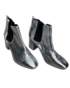 H&M Ankle Boots, Silver, Size 8, New Without Tags, Silver Heeled Chelsea Boots - Picture 1 of 9