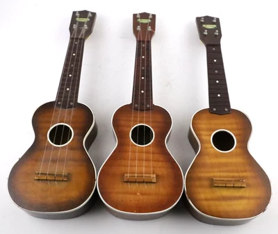 Lot of 3 Harmony Soprano Ukulele Guitar - Vintage 1950s-60s Made in Chicago USA - Image 1 of 4