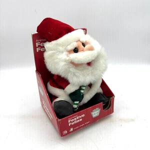 Animierte festliche Fellas Weihnachtsmann Plüsch singende tanzende Weihnachtsfigur in Box - Bild 1 von 4