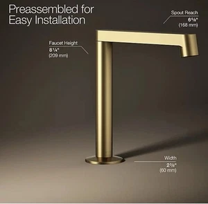 Kohler K-77969-2MB Components Bathroom Lavatory Spout – Brushed Moderne Brass - Picture 1 of 6