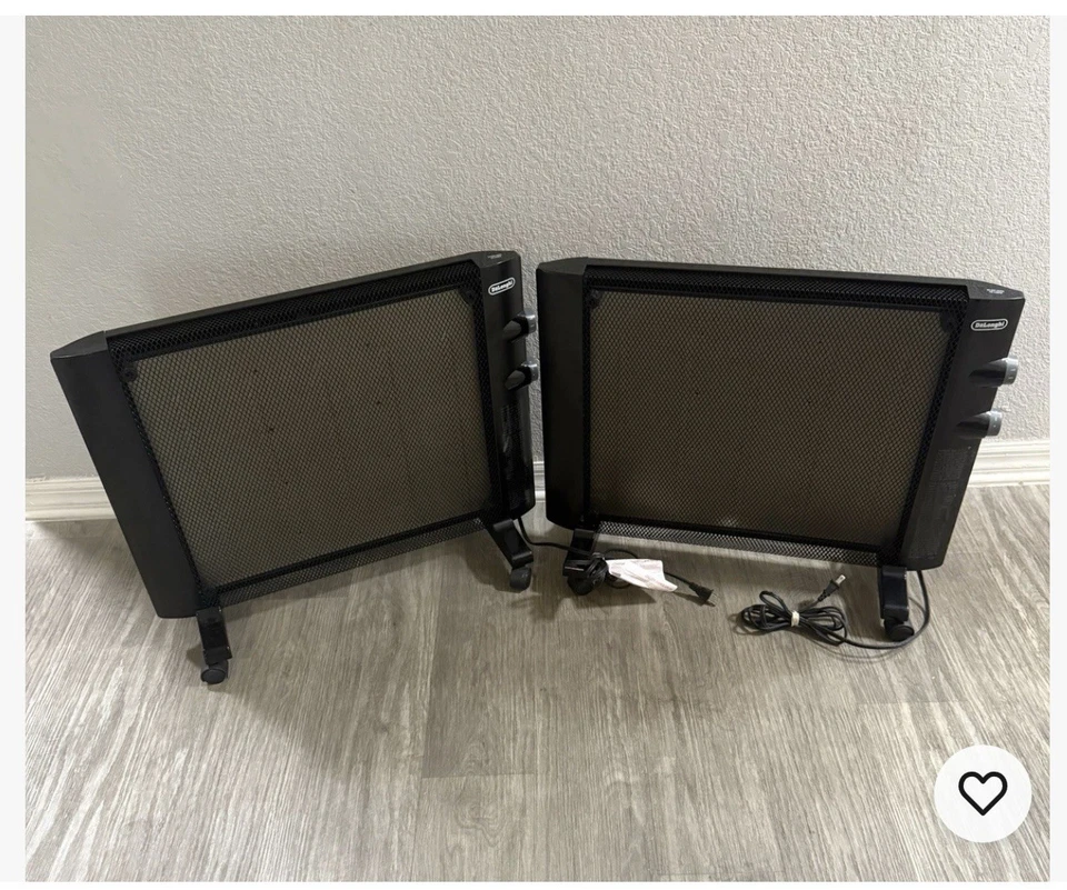 2 De'Longhi  HMP1500 1500W Portable Panel with wheels Heaters Camping. - Image 1 of 4