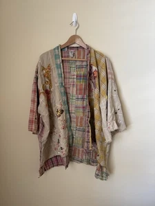 Magnolia Pearl Patchwork Beatrix Kimono Jacket Madras App One Size - Picture 1 of 9