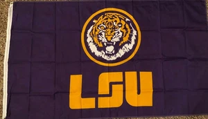 LOUISIANA FIGHTING TIGERS PURPLE FLAG new 3x5 superior fade resist us seller - Picture 1 of 3