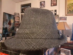 NWOT! Stetson Classic Men's Fedora In Charcoal Plaid! - Picture 1 of 8