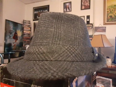 NWOT! Stetson Classic Men's Fedora In Charcoal Plaid! - Image 1 of 4