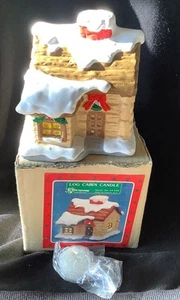 Log Cabin Tealight Candle Holder Vintage Christmas Around the World New In Box - Picture 1 of 7