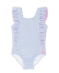 Girls One Piece Waterfall Seersucker in Periwinkle Blue Size 6 - Picture 1 of 4