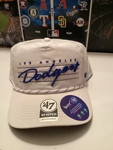 Los Angeles Dodgers '47 Brand MLB Rope Hitch Adjustable Snapback Hat White - Picture 1 of 6
