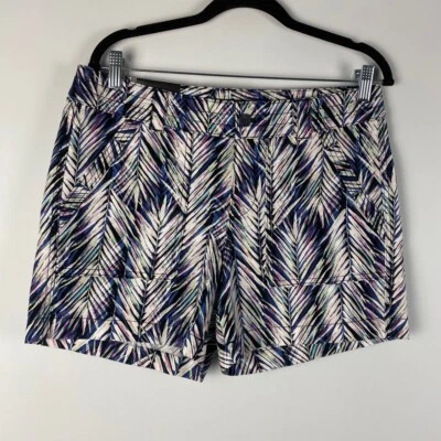 Pantalones Cortos Banana Republic 4.5" Para Mujer 8 Estampado Floral Tropical Algodón Tiro Alto Foto 1 de 4