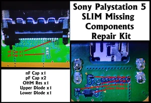 PS5 PlayStation 5 SLIM HDMI Puerto DIODOS CONDENSADORES RESISTENCIAS COMPONENTES SMD - Imagen 1 de 1