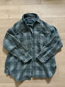 Vintage Pendleton Wool Shirt Men's Green Multi Plaid Flap Pocket - Picture 1 of 3