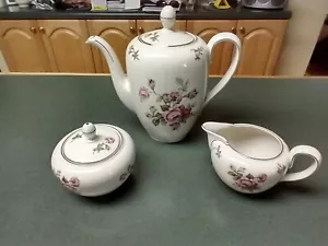 RARE Johann courtship Pink Red roses coffee pot Cramer & Sugar EX COND. - Picture 1 of 15