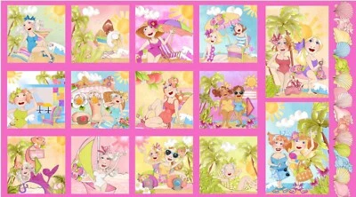 Loralie Designs - Wanna Beach Quilting And Crafting Cotton Panel 🏖🏖 - Image 1 of 2