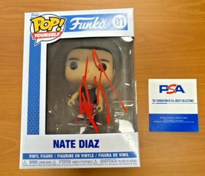 Nate Diaz UFC MMA Autographed Signed Custom Funko Pop PSA/DNA Authenticated COA - Image 1 of 4