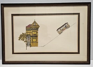 Eleanor Burke San Francisco Trolley & House Print/Original? - Picture 1 of 7