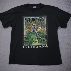 RARE Vintage U.G.N inc Hanes 50/50 1993 Louisiana Cajun Cowboy Shirt Men's Large - Picture 1 of 8