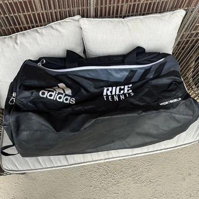 Adidas Hydro Shield Squad Grey & Black Duffel Bag 12x 13x 23 RICE TENNIS Embrodi - Image 1 of 4