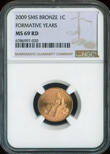 2009 Formative Years Lincoln Cent NGC MS69 RD SMS Quality - Picture 1 of 2