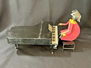 MANUEL FELGUEREZ Abstract Art Steel & de'coupage Girl Pianist Sculpture Vintage - Picture 1 of 8