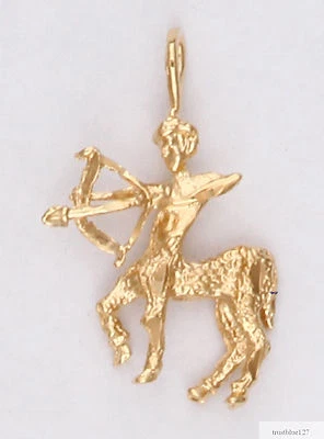 Colgante Dije Zodiaco Arquero Sagitario Chapado en Oro Amarillo 24k Signo Astrológico Foto 1 de 2