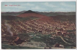 Postal antigua de 1900 Cripple Creek Colorado CO vista de pájaro de la ciudad - Imagen 1 de 2