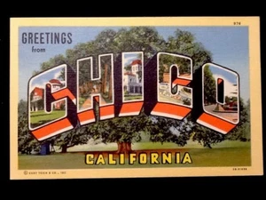 c1940's Greetings From Chico, California Multi-View Vintage Linen Postcard - Picture 1 of 2