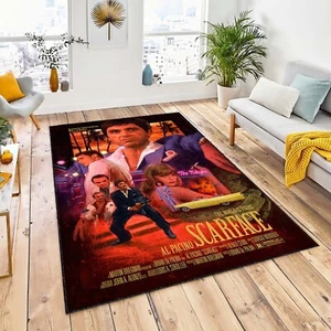 Scarface Rug, Tony Montana Carpet, Gangster Movie Mat, Mafia Decor, Movie Poster - Picture 1 of 12