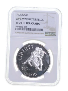 PF70 UCAM 1995-S Civil War Battlefield Commemorative Silver Dollar - NGC *5354 - Picture 1 of 3