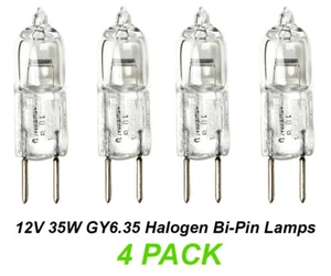4 x 12V 35W GY6.35 Halogen Warm White Globes Bulbs Lamps Bi-Pin Low Voltage - Picture 1 of 2