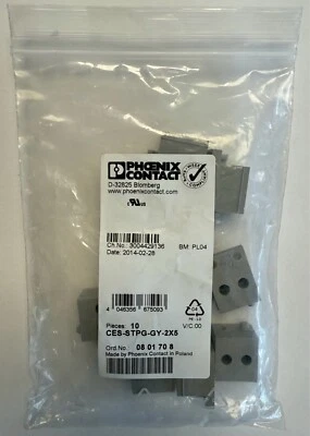 Boquilla de cable Phoenix Contact 10 unidades / CES-STPG-GY-2X5 / 0801708 / nueva en embalaje original Foto 1 de 2