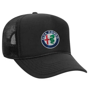 Ride in Style: Truckermütze Alfa Romeo schwarz Druckknopflasche - Bild 1 von 3