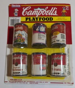 De colección 1991 Playtime Campbell's Playfood etiqueta roja y blanca ~ 6 latas de sopa - Imagen 1 de 9