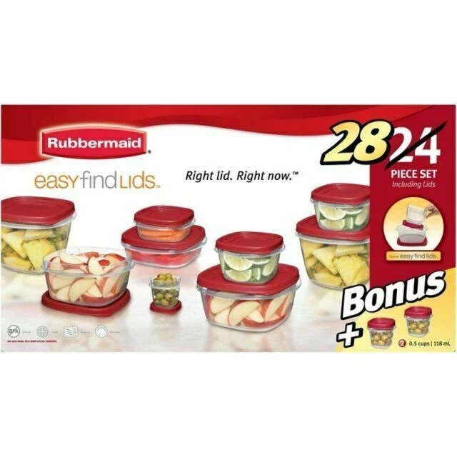 Rubbermaid  FBA_DB-COPI-15O4 Lids Food Storage Container Set 28 Pieces