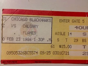 Esbozo de hockey de la NHL '86 Chicago Blackhawks Old Stadium Sutter Olczyk Savard Wilson - Imagen 1 de 4