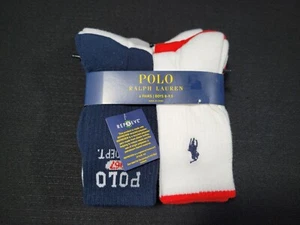 Polo Ralph Lauren Boys 6-pack Crew Socks athletic socks Size 8-9.5 Multi Color - Picture 1 of 7