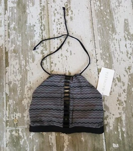 NWT ATHLETA Womens JACQUAD HIGH NECK LADDER Bikini Top Swim Beach Pool Medium M - Picture 1 of 4