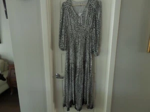 NWT Latest HEMANT & NANDITA black whittling dress long sleeves sz Small - Picture 1 of 11